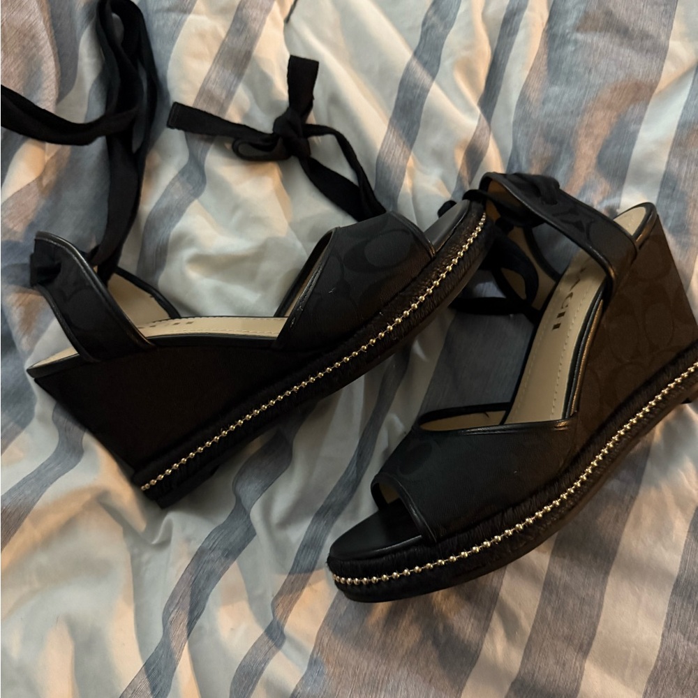 Coach Elegant Black Women's Sandals - Picture 4 of 4